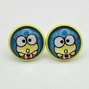 Green Kawaii Frog Stud Earrings